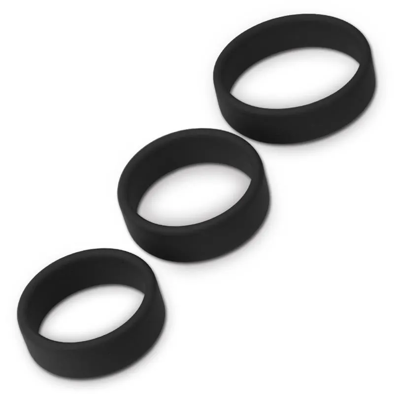 Pack de 3 Anillos para el Pene Power Ring Negro · LOVETOY · Anillos para el Pene