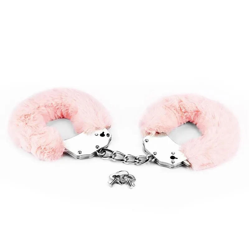 Esposas Metálicas con Pelo Rosa · LOVETOY · Esposas y Ataduras