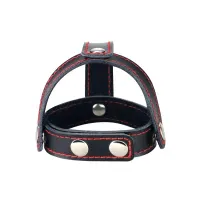 Anillo de Pene y Testículos Cuero Negro · LOVETOY · Anillos para el Pene