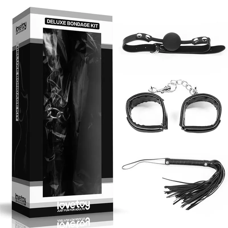 Kit Bondage Deluxe: Mordaza, Esposas y Flogger · LOVETOY · LOVETOY · Accesorios BDSM y Fetish