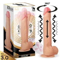 Cesur 3.0 Dildo Realista Vibración, Movimiento Ondulante, 360º y Telescópico Control Remoto USB · CENTAURO · Vibradores