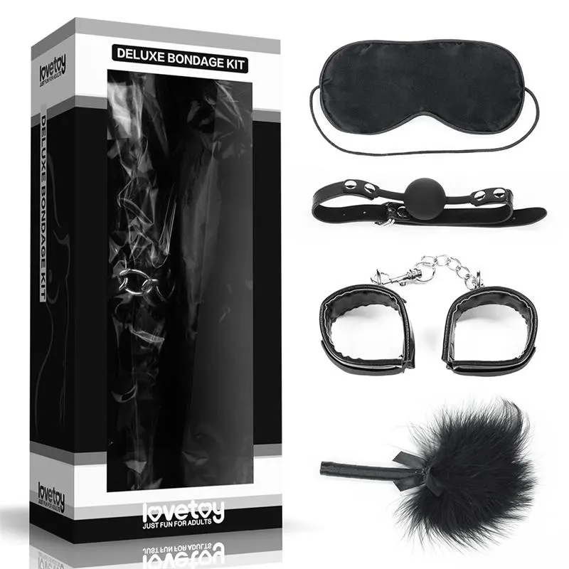 Kit Bondage Deluxe 4 Unidades Negro · LOVETOY · Accesorios BDSM y Fetish