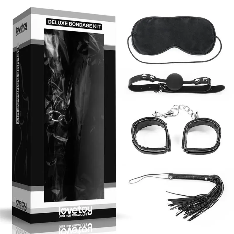 Kit Bondage Deluxe 4 Unidades Negro · LOVETOY · Accesorios BDSM y Fetish