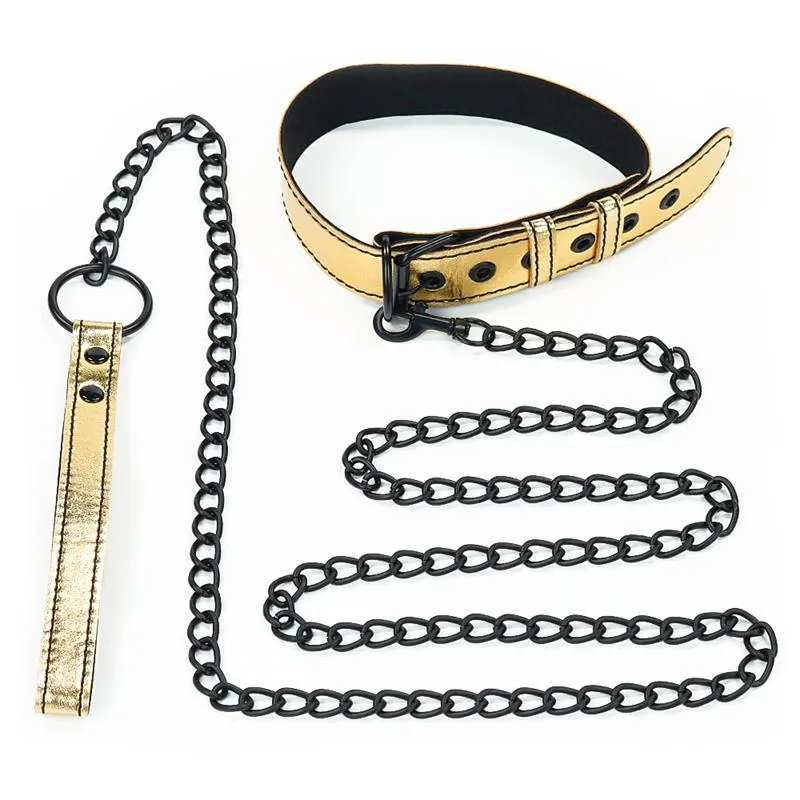 Collar con Correa Bondage Dorado · LOVETOY · Accesorios BDSM y Fetish