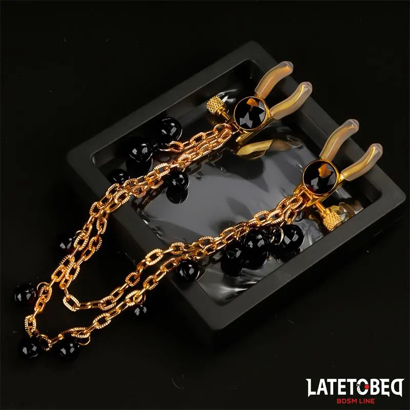 Pinzas para Pezones con Cadena y Cascabeles · LATETOBED BDSM LINE · Pinzas y Pezoneras — photo 3