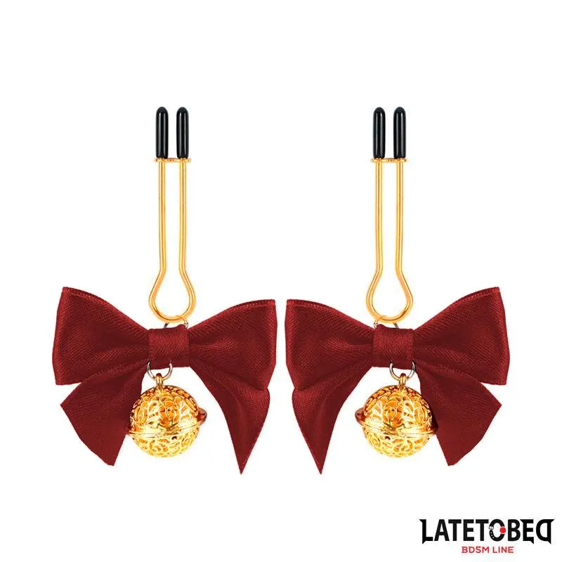 Pinzas para Pezones con Lazos Rojos · LATETOBED BDSM LINE · Pinzas y Pezoneras