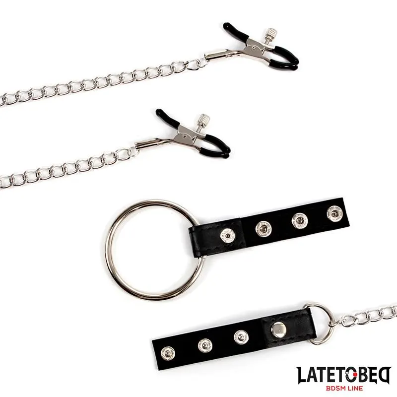 Pinzas para Pezones con Anillo para el Pene · LATETOBED BDSM LINE · Pinzas y Pezoneras — Foto 6