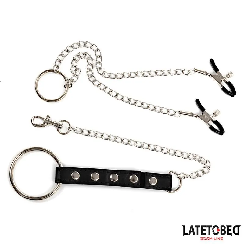 Pinzas para Pezones con Anillo para el Pene · LATETOBED BDSM LINE · Pinzas y Pezoneras — Foto 7