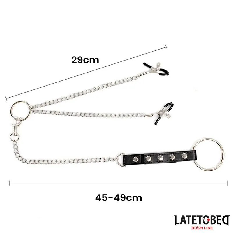 Pinzas para Pezones con Anillo para el Pene · LATETOBED BDSM LINE · Pinzas y Pezoneras — Foto 8