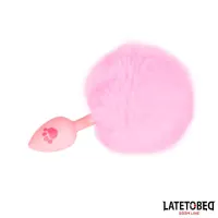 Plug Rosa de Silcona con Pompón Rosa · LATETOBED BDSM LINE · Anal