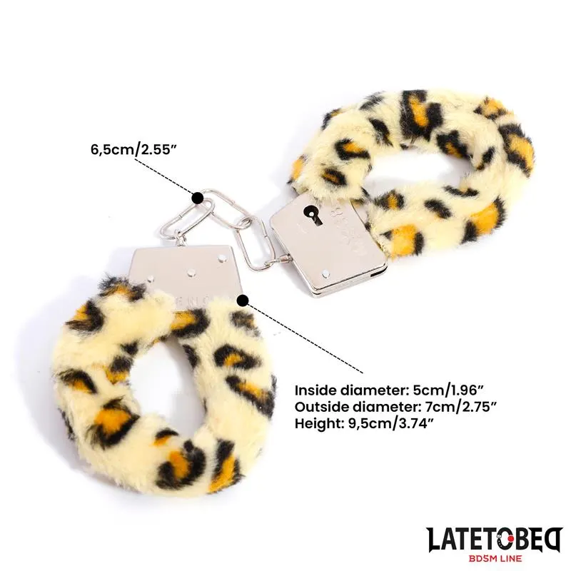 Esposas de Metal Furry con Pelo Animal Print Leopardo · LATETOBED BDSM LINE · Esposas y Ataduras — photo 13