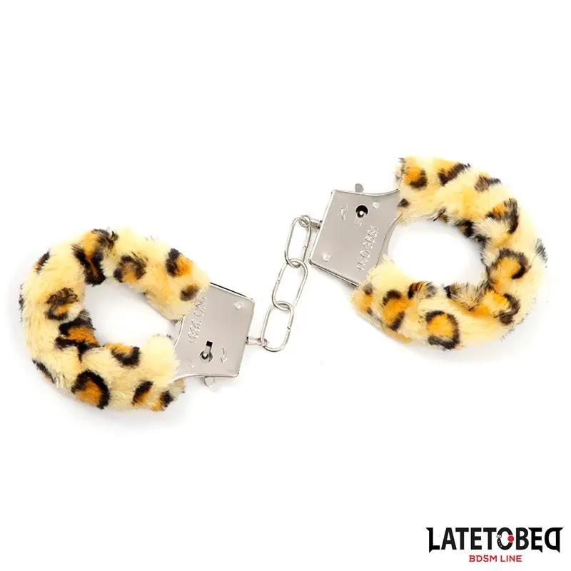 Esposas de Metal Furry con Pelo Animal Print Leopardo · LATETOBED BDSM LINE · Esposas y Ataduras — photo 3
