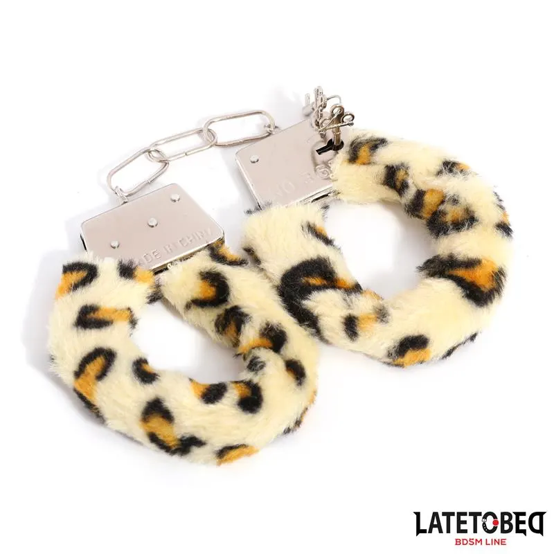 Esposas de Metal Furry con Pelo Animal Print Leopardo · LATETOBED BDSM LINE · Esposas y Ataduras — photo 10