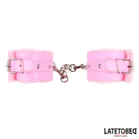Esposas para Tobillos con Pelo Rosa · LATETOBED BDSM LINE · Esposas y Ataduras