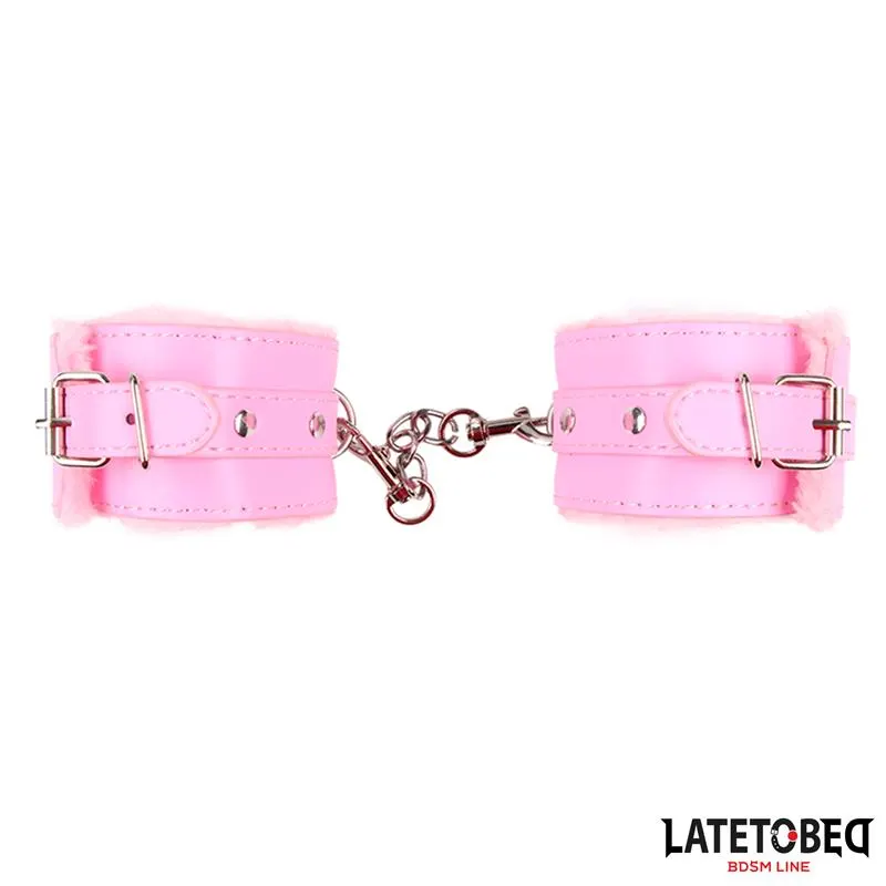 Esposas para Tobillos con Pelo Rosa · LATETOBED BDSM LINE · Esposas y Ataduras