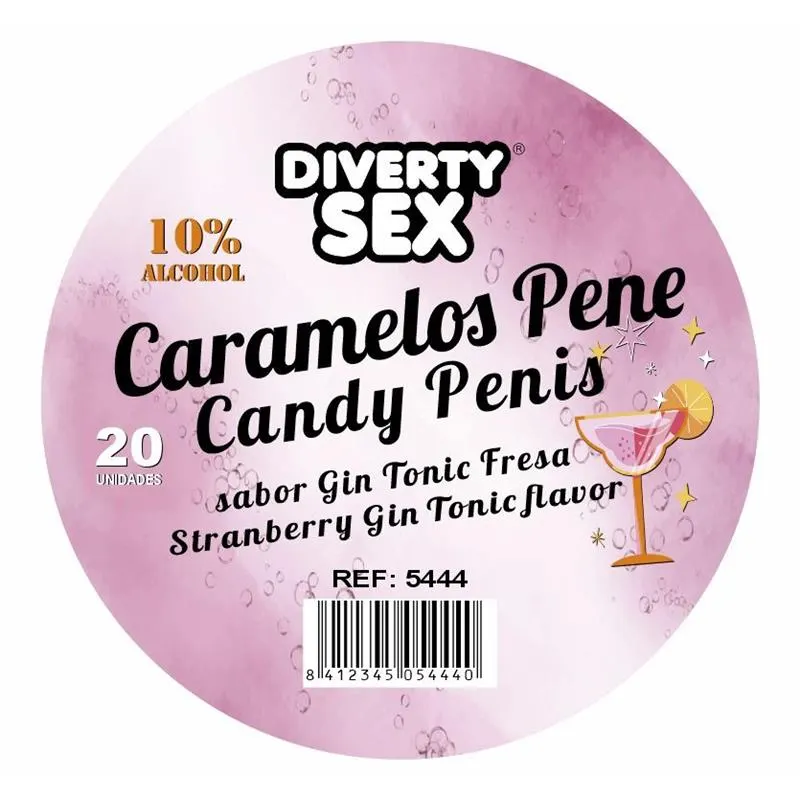 20 Caramelos Forma de Pene Sabor Gin Tonic · DIVERTY SEX · Juegos y Complementos Divertidos