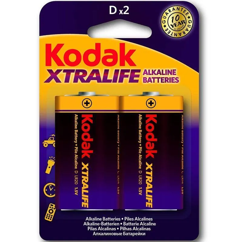 Xtralife Pila Alkalina D LR20 Blister de 2 · KODAK · Accesorios y Sets