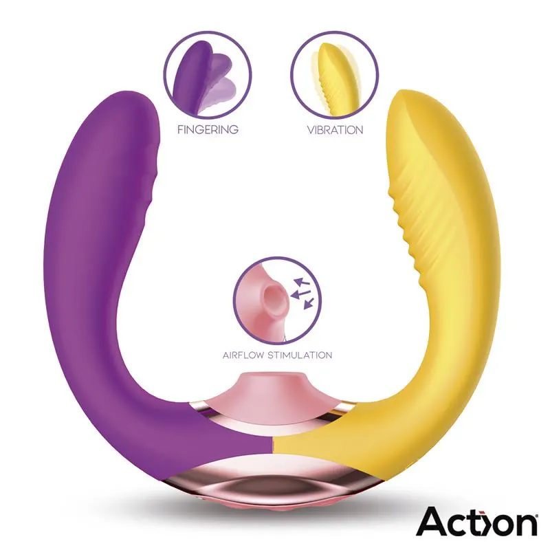 Two Lovers 3 in 1 Vibrador con Finger y Succión · ACTION · Vibradores — photo 2
