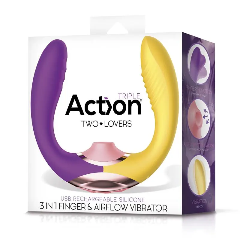 Two Lovers 3 in 1 Vibrador con Finger y Succión · ACTION · Vibradores — photo 10