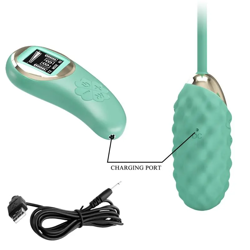 Vivian Huevo Vibrador con Control Remoto Pantalla Digital Verde · PRETTYLOVE · Huevos y Balas Vibradoras — Foto 7