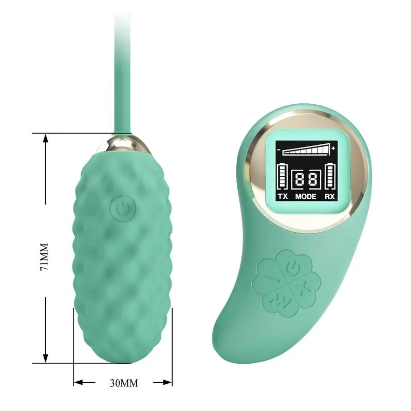 Vivian Huevo Vibrador con Control Remoto Pantalla Digital Verde · PRETTYLOVE · Huevos y Balas Vibradoras — Foto 8