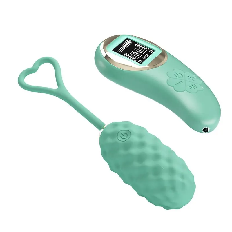 Vivian Huevo Vibrador con Control Remoto Pantalla Digital Verde · PRETTYLOVE · Huevos y Balas Vibradoras