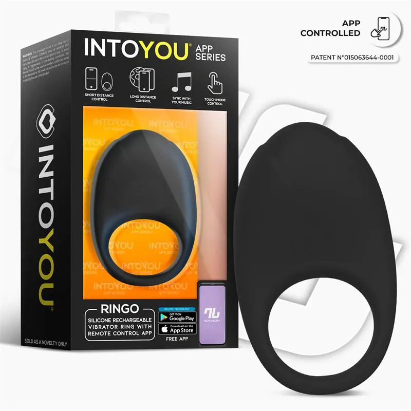 Ringo Anillo Vibrador con APP Unibody Negro · INTOYOU APP SERIES · Anillos para el Pene — Foto 2