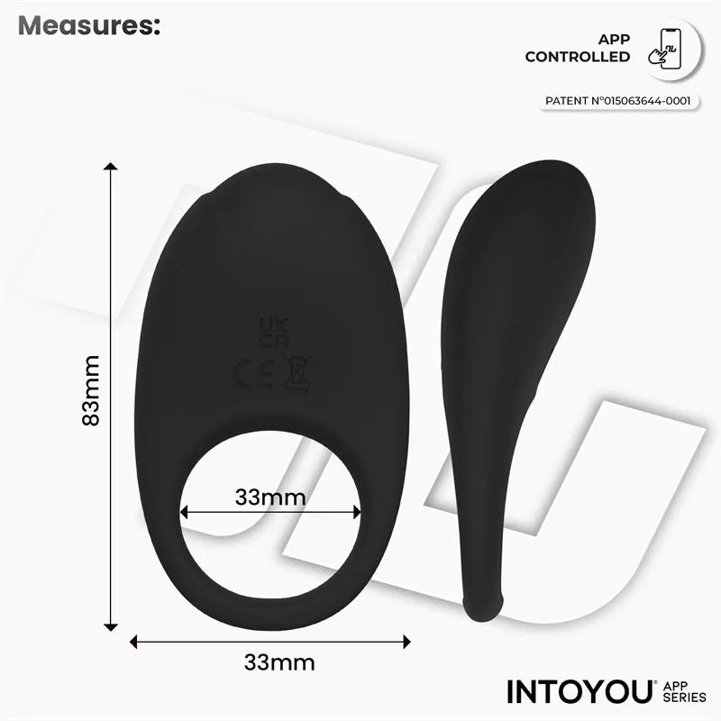 Ringo Anillo Vibrador con APP Unibody Negro · INTOYOU APP SERIES · Anillos para el Pene — Foto 12