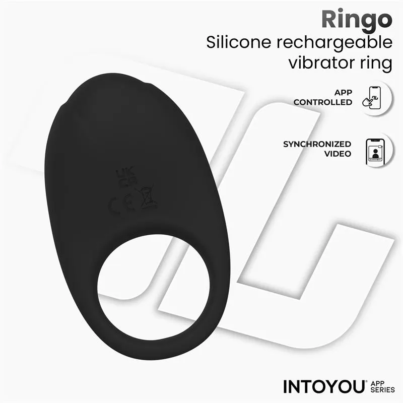 Ringo Anillo Vibrador con APP Unibody Negro · INTOYOU APP SERIES · Anillos para el Pene — Foto 3