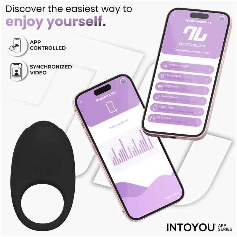 Ringo Anillo Vibrador con APP Unibody Negro · INTOYOU APP SERIES · Anillos para el Pene — Foto 9