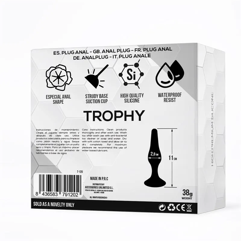 Trophy Plug Anal 11 cm Silicona Negro · TARDENOCHE · Anal — Foto 3