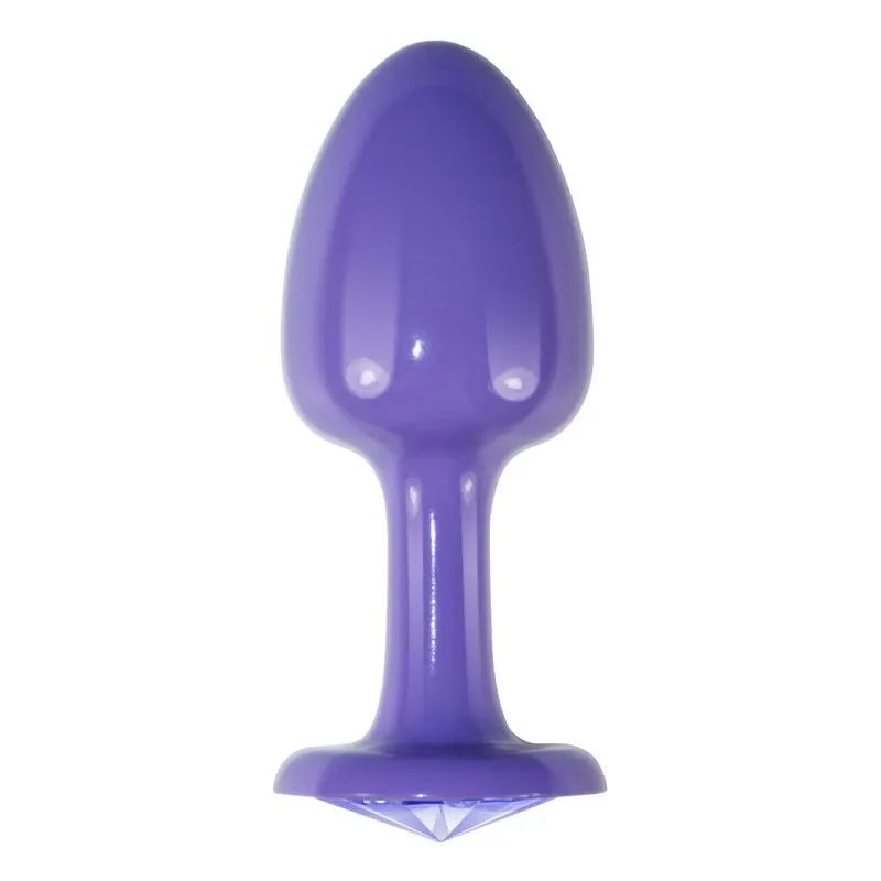 Plug Anal de Metal Púrpura Rosebud con Joya Azul · LOVETOY · Anal — Foto 2