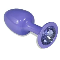 Plug Anal de Metal Púrpura Rosebud con Joya Azul · LOVETOY · Anal