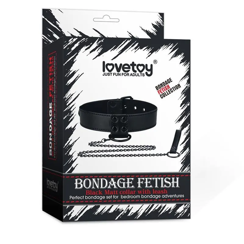 Collar con Correa Negro Mate · LOVETOY · Accesorios BDSM y Fetish — photo 5
