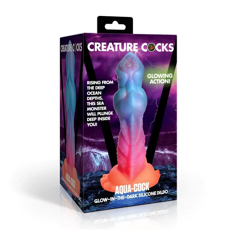 Aqua-Cock Dildo Brilla en la Oscuridad Silicona · CREATURE COCKS · Dildos — Foto 18