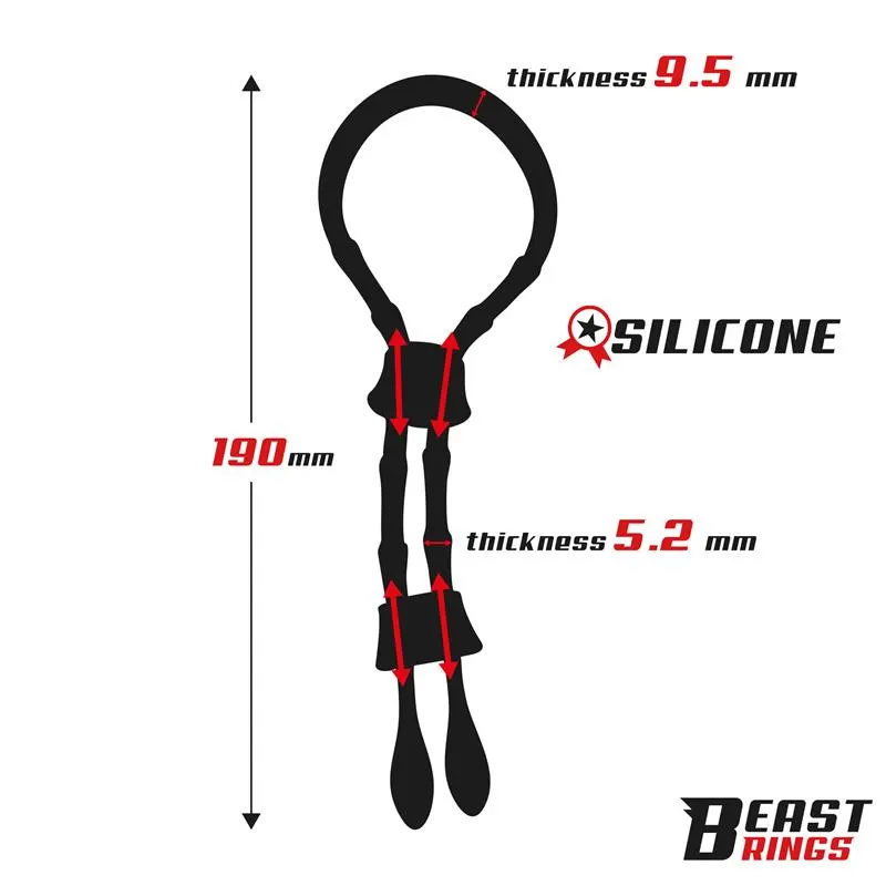 Lasso Anillo para el Pene con 2 Cierres de Presión (19 cm) · BEAST RINGS · BEAST RINGS · Anillos para el Pene — photo 4