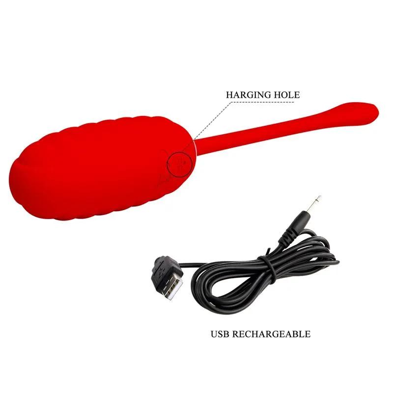 Kirk Huevo Vibrador Rojo · PRETTYLOVE · Huevos y Balas Vibradoras — Foto 9