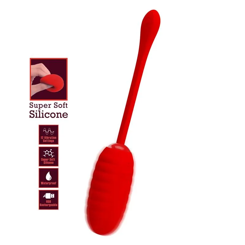 Kirk Huevo Vibrador Rojo · PRETTYLOVE · Huevos y Balas Vibradoras