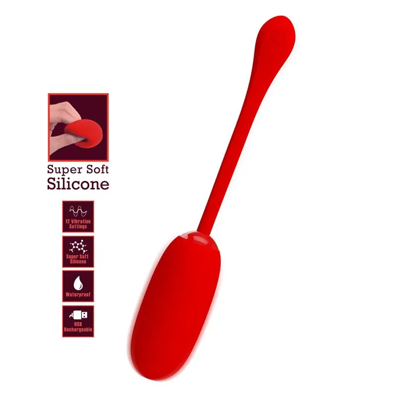 Julius Huevo Vibrador Rojo · PRETTYLOVE · Huevos y Balas Vibradoras
