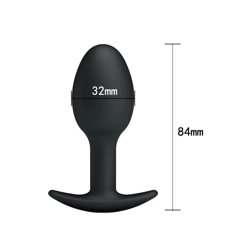 Plug Anal Silicona Negro con Bola · PRETTYLOVE · Anal — Foto 6