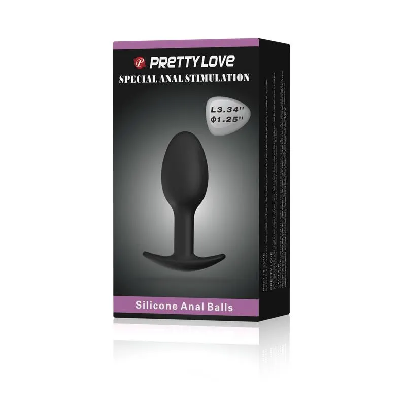 Plug Anal Silicona Negro con Bola · PRETTYLOVE · Anal — Foto 8