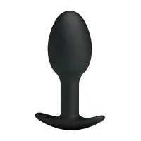 Plug Anal Silicona Negro con Bola · PRETTYLOVE · Anal