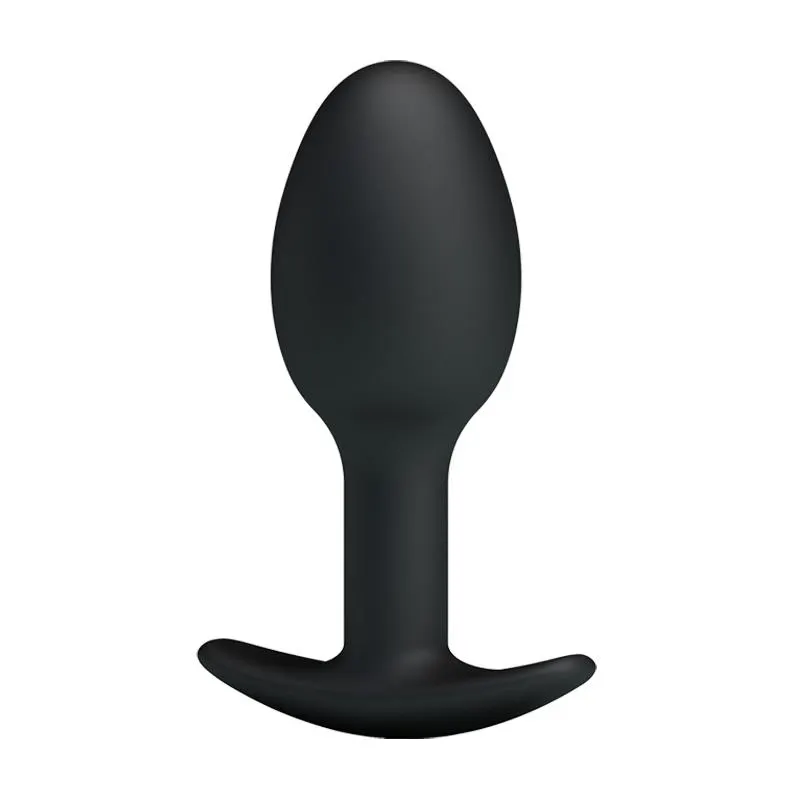 Plug Anal Silicona Negro con Bola · PRETTYLOVE · Anal
