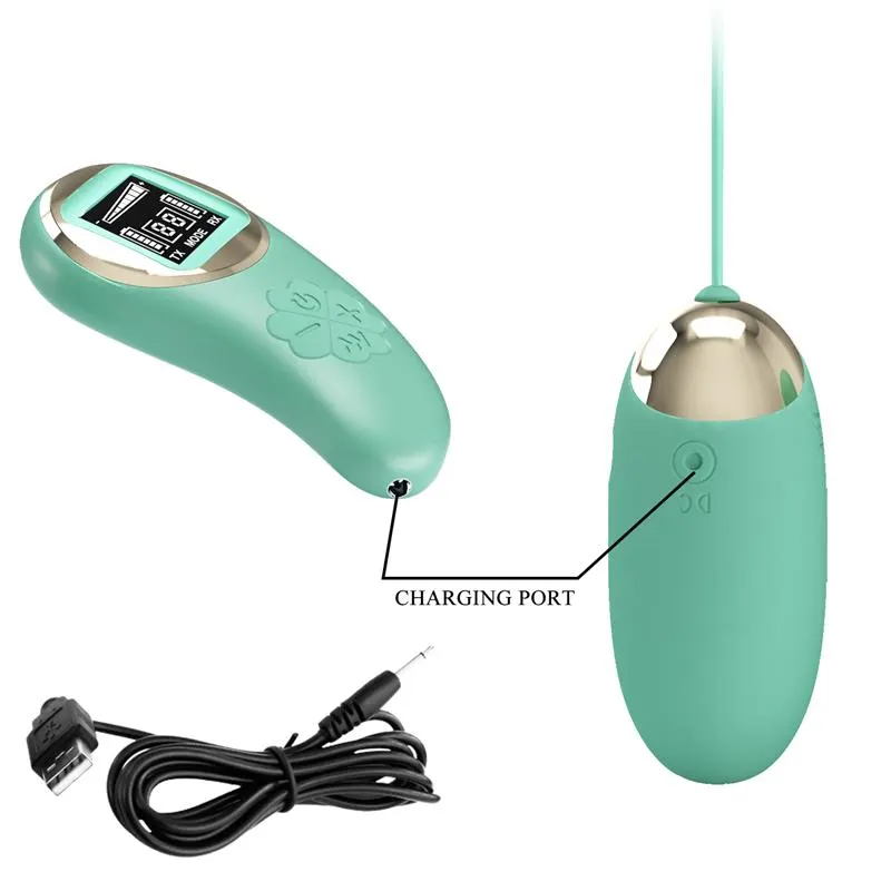 Mina Huevo Vibrador con Control Remoto Pantalla Digital Verde · PRETTYLOVE · Huevos y Balas Vibradoras — Foto 7