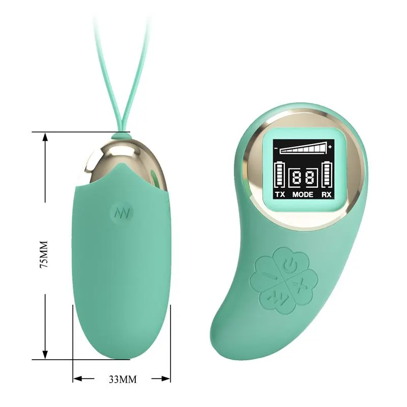 Mina Huevo Vibrador con Control Remoto Pantalla Digital Verde · PRETTYLOVE · Huevos y Balas Vibradoras — Foto 8