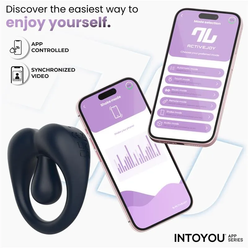 Kenny Anillo Vibrador con Estimulador de Clítoris y APP Azul Noche · INTOYOU APP SERIES · Anillos para el Pene — Foto 7