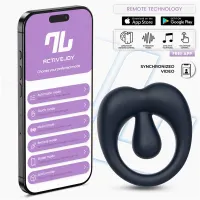 Kenny Anillo Vibrador con Estimulador de Clítoris y APP Azul Noche · INTOYOU APP SERIES · Anillos para el Pene
