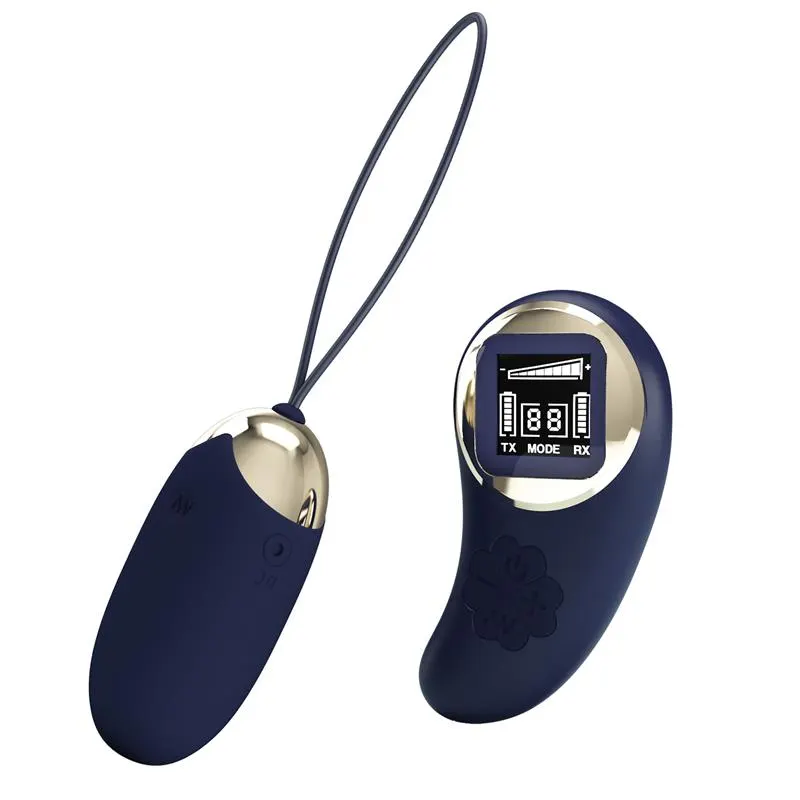 Mina Huevo Vibrador con Control Remoto Pantalla Digital Azul · PRETTYLOVE · Huevos y Balas Vibradoras — Foto 2