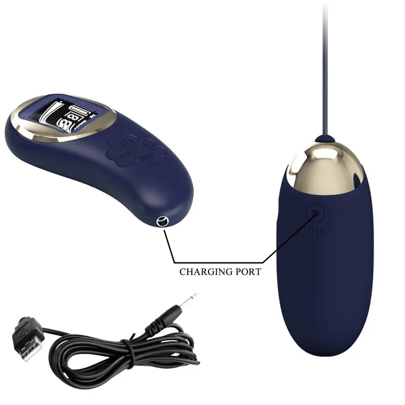 Mina Huevo Vibrador con Control Remoto Pantalla Digital Azul · PRETTYLOVE · Huevos y Balas Vibradoras — Foto 7