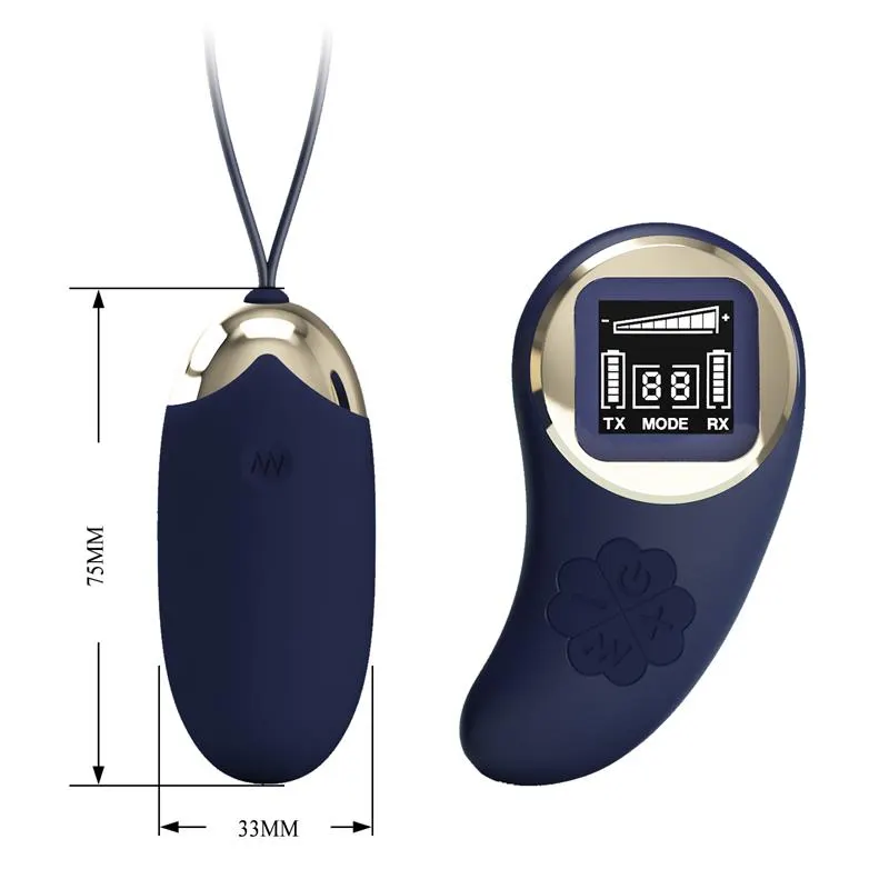 Mina Huevo Vibrador con Control Remoto Pantalla Digital Azul · PRETTYLOVE · Huevos y Balas Vibradoras — Foto 8